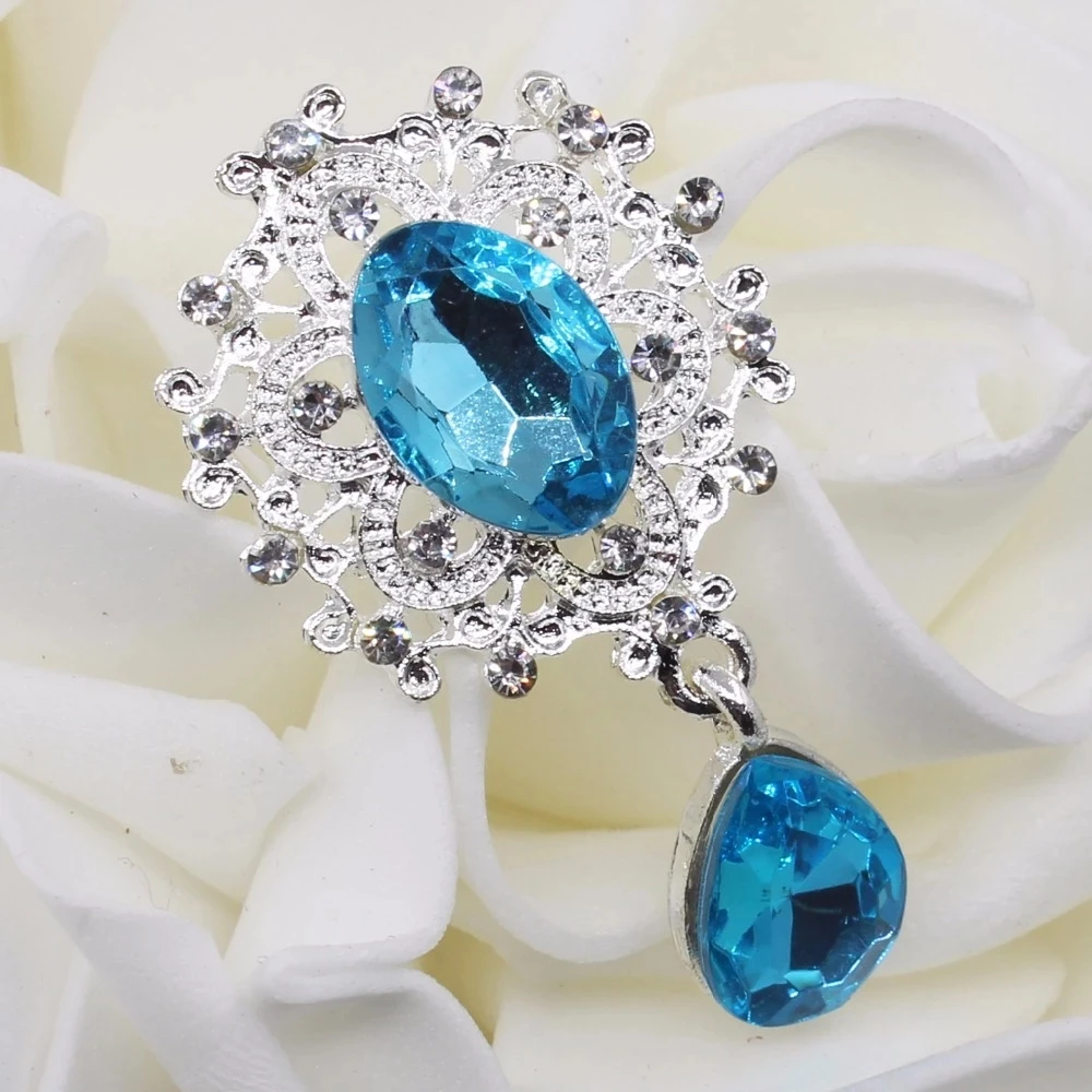 Crystal brooch NDelicate Shining Brooch 45*25mm 10Pcs/Set Crystal Accessories Fashion Gorgeous Wedding Invitation Holiday Creative Decoration