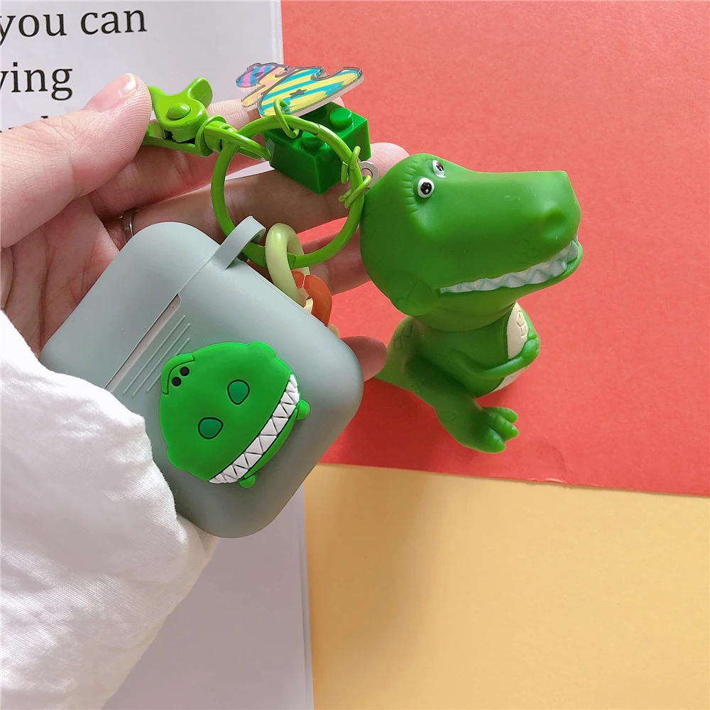 Симпатичные Toy Story Rex Зеленый Динозавр Хамм Свинья силиконовые чехлы для Apple Bluetooth наушники Airpods Обложка Air Pods 2 Acessorios