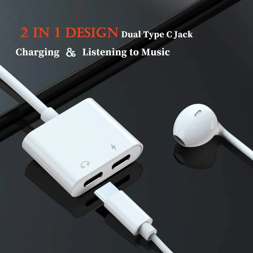Cherie двойной тип C разъем для зарядки наушников samsung huawei Xiaomi Oneplus USB Aux аудио
