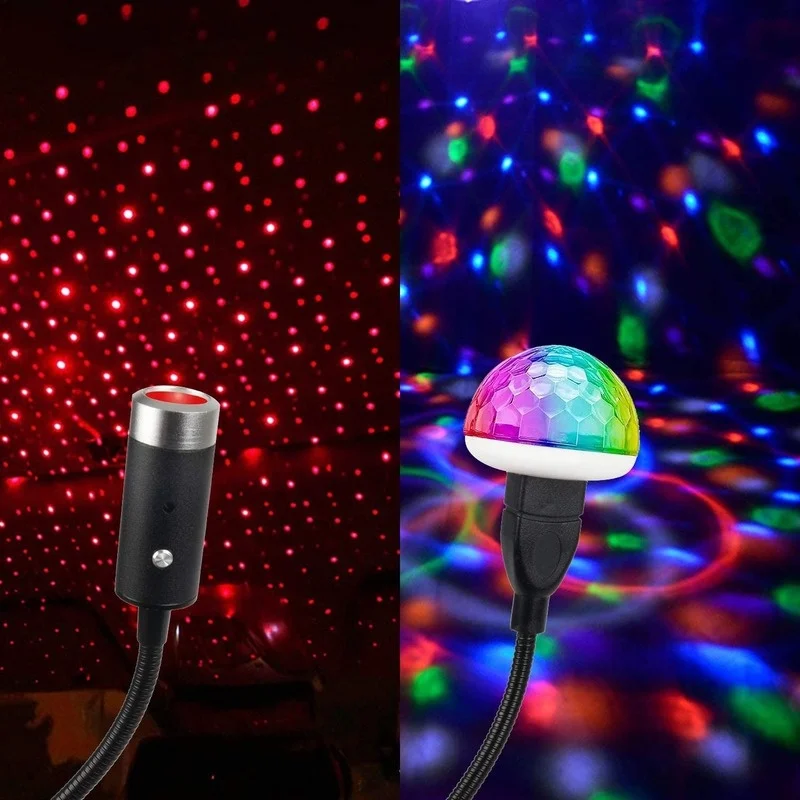Car Starry Light Interior LED Star Laser Atmosphere Ambient Projector Lights USB Decoration Roof Sky Night Lamp Auto Accessories |