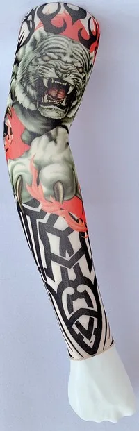 Tiger Съемная Татуировка крышка(Seamed), Спорт на открытом воздухе верховой езды Солнцезащитная рука грелки HT120-124, Длина 47 см - Цвет: see chart