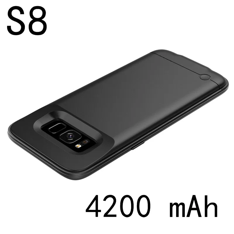 4200/5000mAh S9 Portable Metal Frame Battery Charger Case For Samsung Galaxy S8 S9 Plus Backup Power Bank Case For Samsung S9 S8 - Цвет: S8-Matte Black