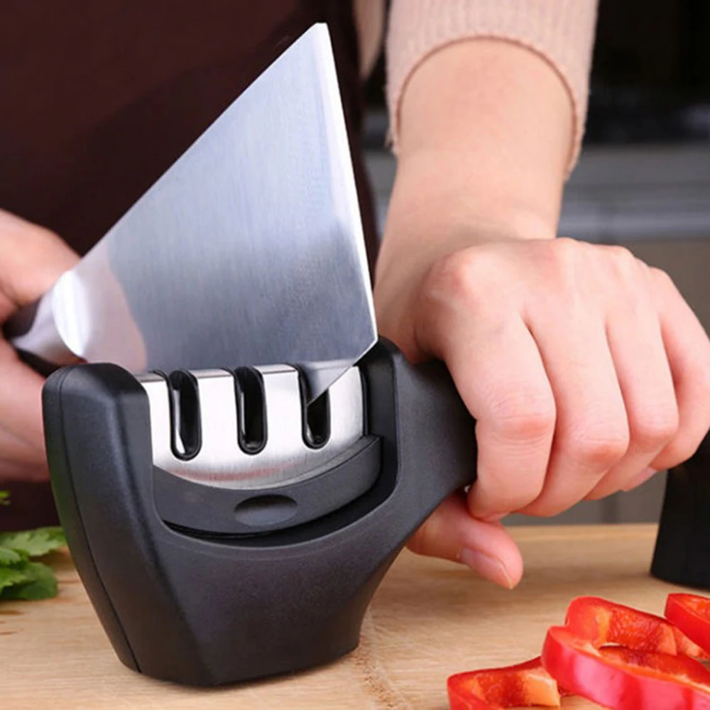 

Knife Sharpener Kitchen Knives Blade Sharpening Tool 3 Stage Handheld System Stainless Steel Kitchen Tool Knifes Accessories