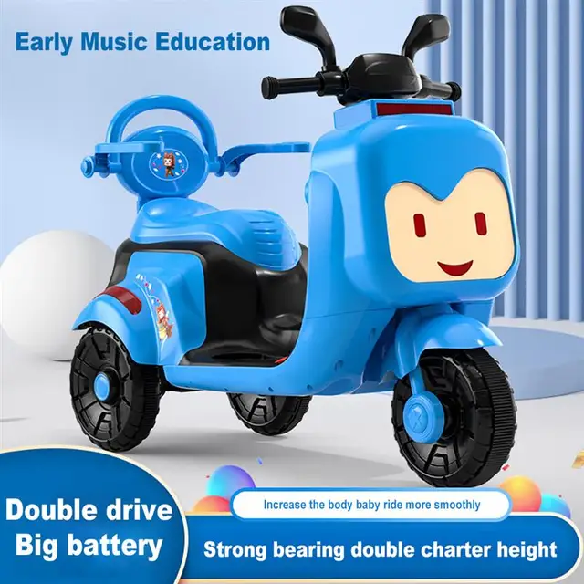 Children'S Electric Car Electric Motorcycle Tricycle Charging Music Light 1-6years Child Toy Car Kids'S Ride-On Toys Kidsscooter 1