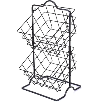 

2-Tier Metal Fruit Basket for Countertops - Durable Steel Fruit Stand Storage & Organizer - Freestanding Fruit Holder