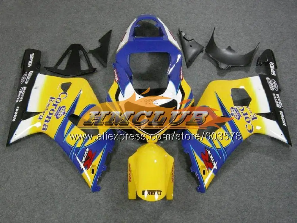Корпус для SUZUKI GSX-R600 GSXR-600 K1 GSXR600 01 02 03 белый черный 4CL. 80 GSXR 600 750 GSXR-750 GSXR750 2001 2002 2003 обтекатель - Цвет: No. 9