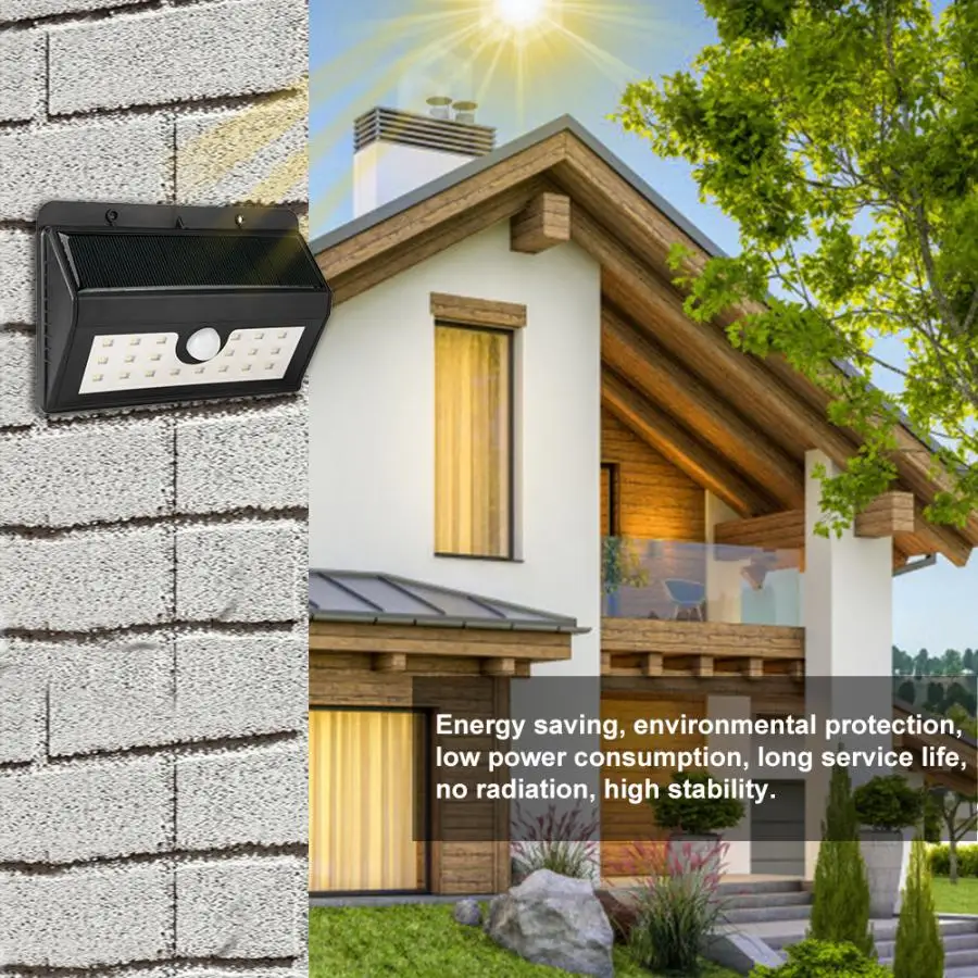 Outdoor Waterproof Lamp 20 LED Solar Power PIR Motion Sensor Wall Light Solar Light