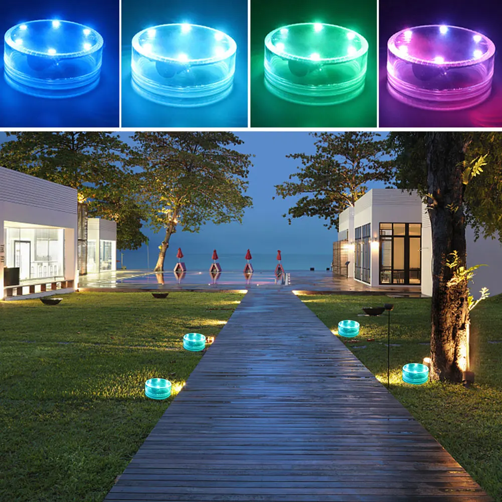 swimming pool lights underwater 2Pcs Solar Powered LED Float Light Swimming Pool IP68 Waterproof Underwater Lamp Fishing With Remote Control RGB Lawn Light outdoor solar color changing lights