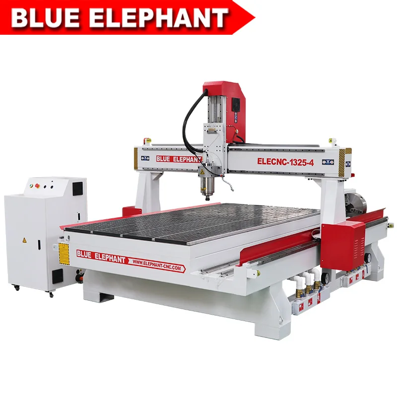 Синий слон CNC 1325 4 оси фрезерный станок для резки древесины шпиндель водяного