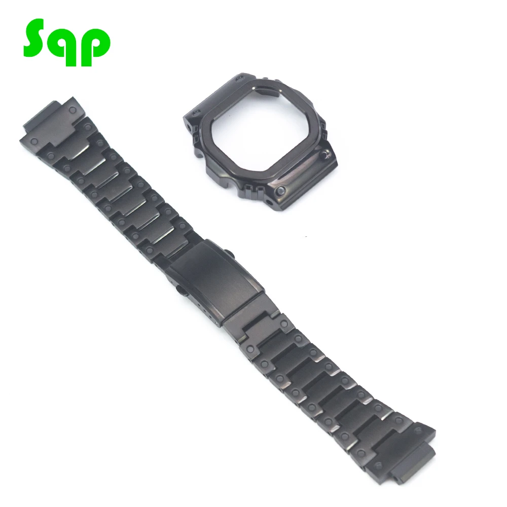 $26.51 Dw56005610 Cool Black Upgrade Watch Set Modification Watchband Bezelcase Stainless Steel Strap