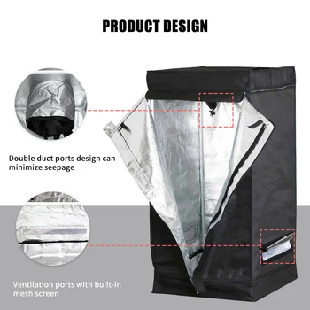 

Indoor Grow Tent Full Range Growing Plant Flower Highly Reflective Waterproof Mylar Hydroponic Grow Tent Dark Room 120*60*150cm