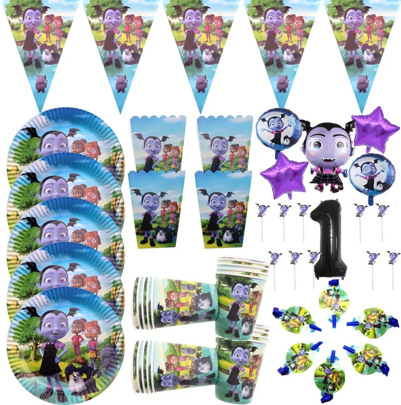 Vampire Girl Halloween Theme Birthday Party Decoration Paper Pup Plate Banners Balloon Set Baby Shower Supplies Decor | Дом и сад