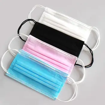

Fast delivery 3 layer Disposable mask 10pcs/50pcs/100pcs Blue Black White Pink Non Woven Anti Dust Earloops Face Mouth Masks