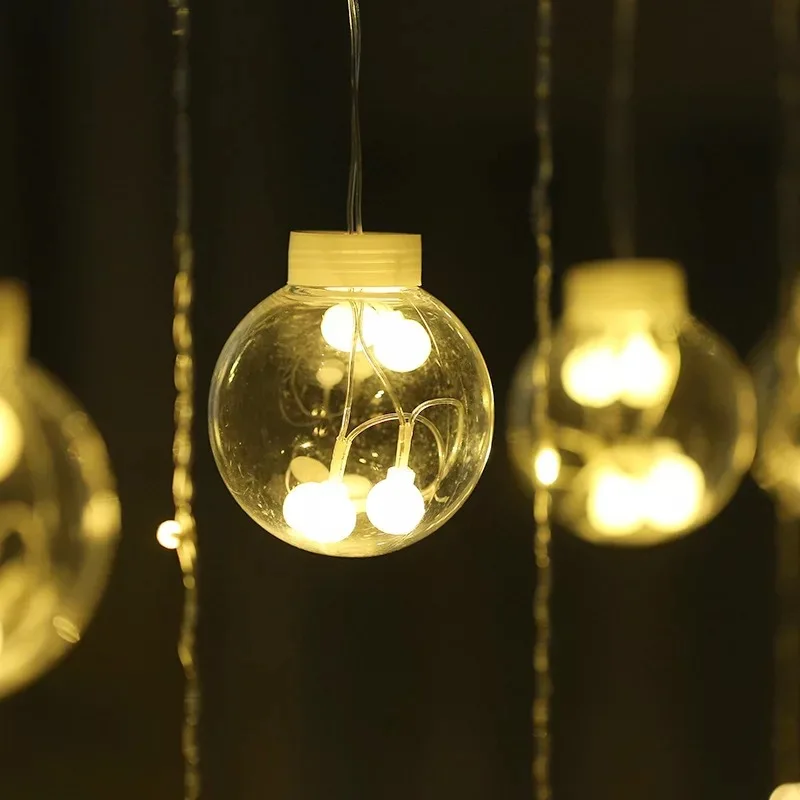 

Thousand Light Lighting LED Sphere Colorful Lights Wish Orbs Holiday Curtain Icicle Lights String Wish Ball Christmas Bedroom De
