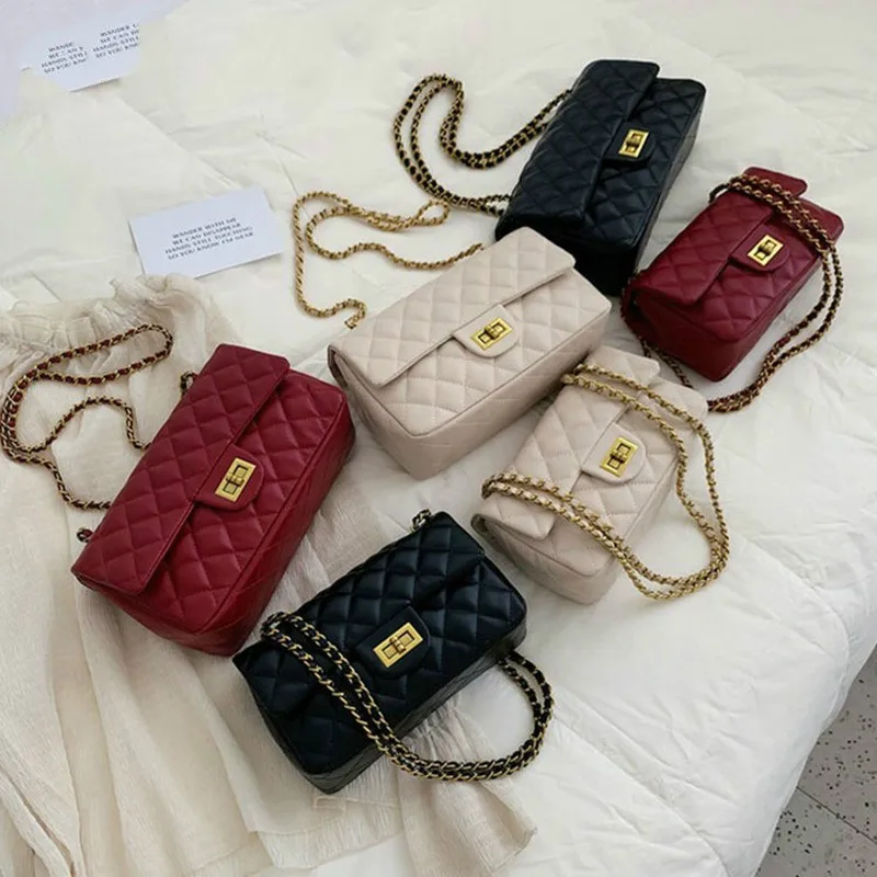 Women Handbag 2019 New Korean Fashion Casual Plaid Chain Shoulder Messenger Bag Famous Classic Brand Designer Crossbody Bag