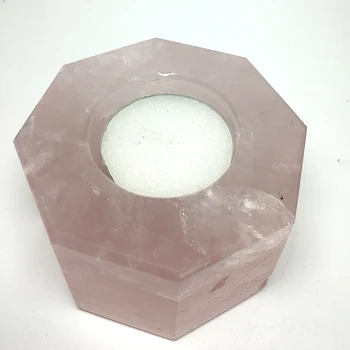

Natural rose quartz powder crystal holiday candle holder home living room decoration art decoration gift