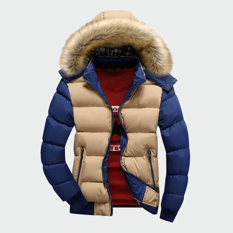 

Men's Windproof Parka 2019 Mens Winter Coat Padded Overcoat Outerwear Men's Hooded Jackets New Menswear Casual Thick Parkas 527