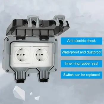 

Waterproof Switch Socket Box Weatherproof Outdoor Wall Socket Outlet External Installation Safety Durable Electrical Supplies