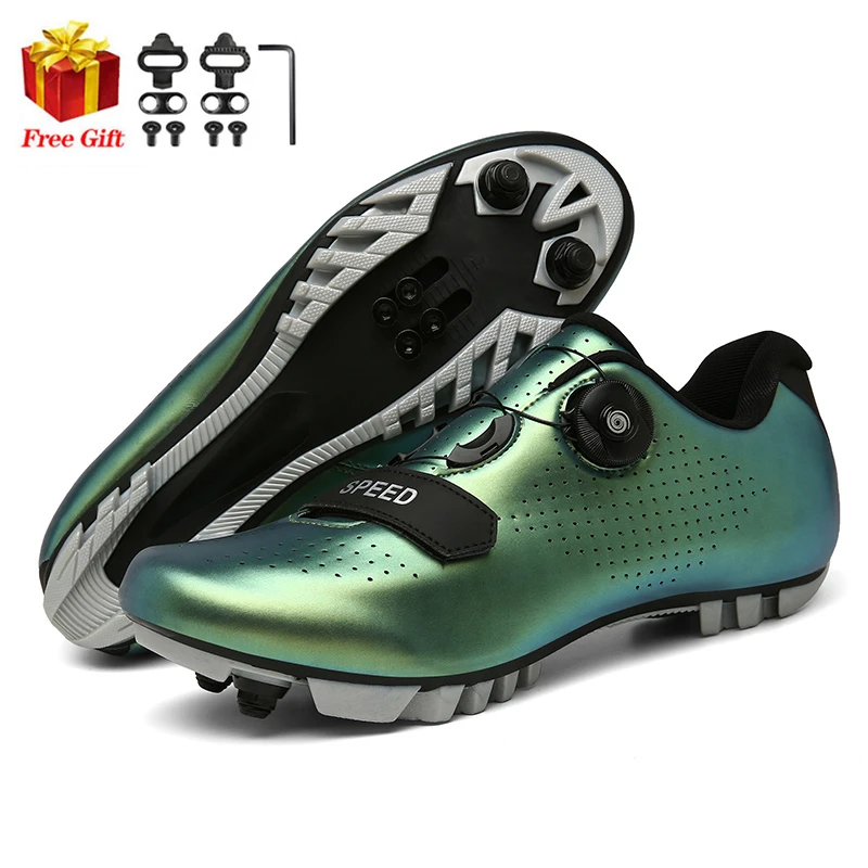 Zapatillas de zapatos MTB para hombres, zapatos de tacos de suciedad de ruta, zapatillas para bicicleta de carretera, zapatillas de carreras para mujeres, botas planas para bicicleta de montaña Spd| Zapatillas