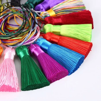 

5cm Mini Thread Fabric Tassel Fringe Tassels for Jewelry DIY Pendant Bracelet Key Making Fringe Trim Tassels Sewing Accessories