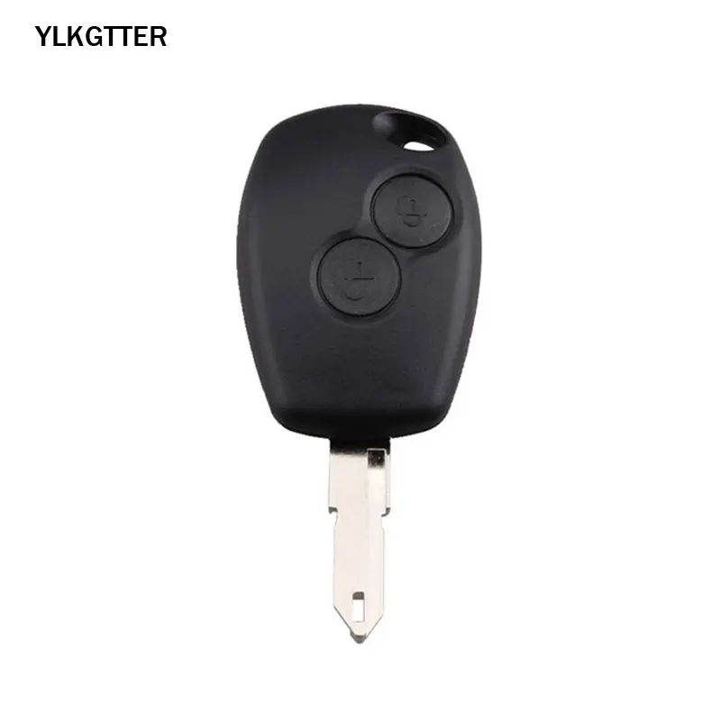 YLKGTTER 2 кнопки 206 дистанционного ключа автомобиля для Renault Clio Logan Fluence Vivaro Movano с чипом 433 МГц PCF7946 или NE72 лезвие без резки - Цвет: Black