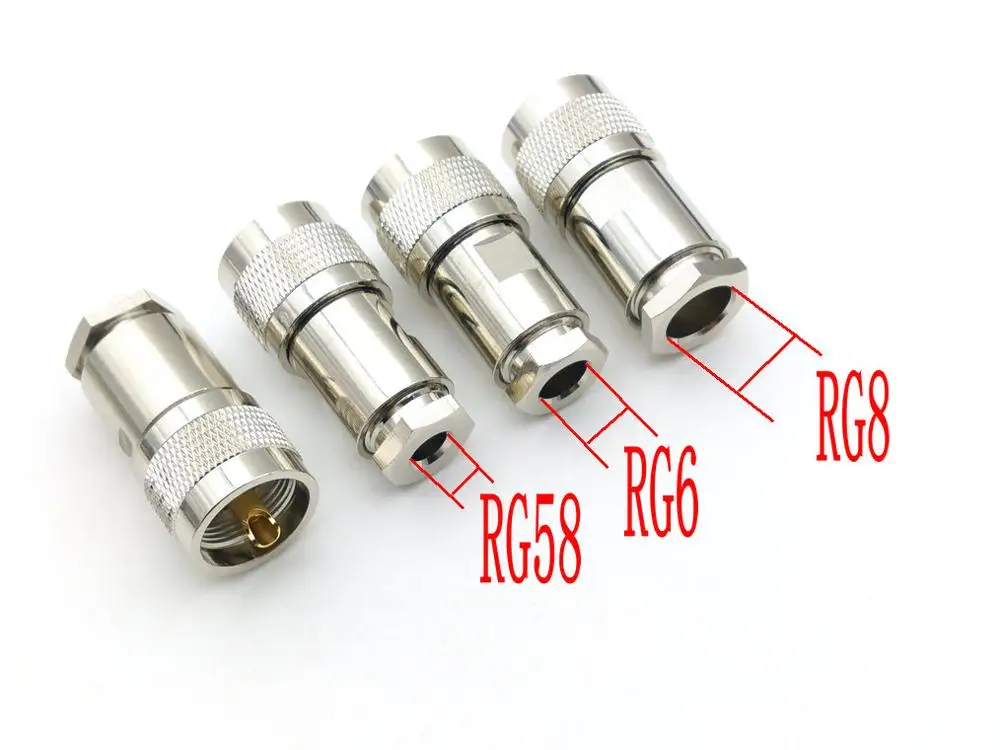 100 шт. медный UHF PL259 Штекерный зажим для кабеля RG58/ RG6/RG8|Соединители| |