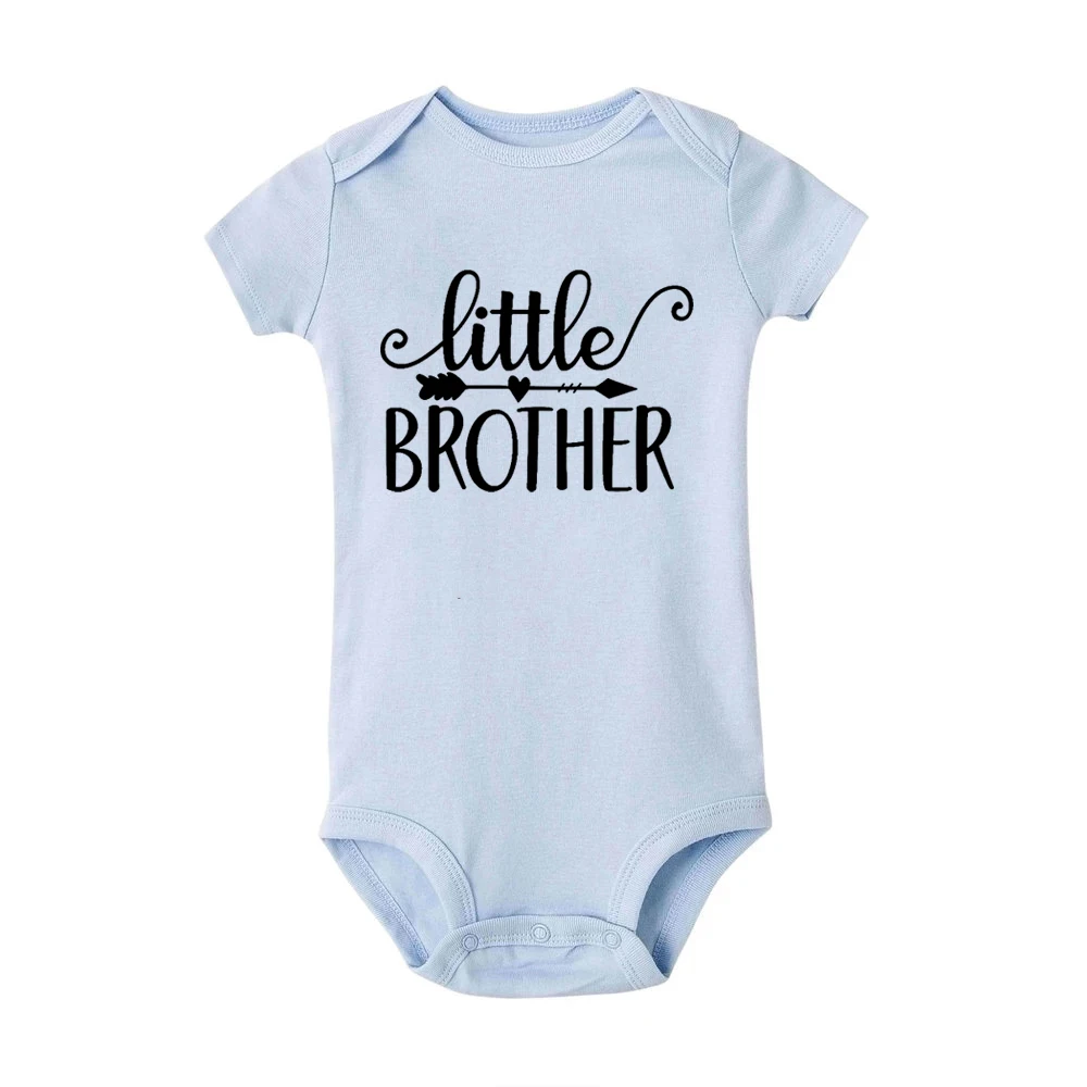 Baby Bodysuits for boy Little Brother Funny Print Newborn Infant Rompers Bodysuit Boys Girls Born Crawling Clothes Outfits Infant Birthday Holiday Gift bright baby bodysuits	