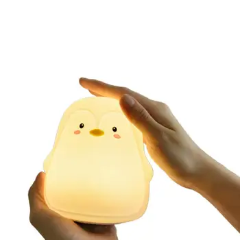

GloryStar Cartoon Penguin Shape Silicone Pat Light USB Charging Night Lamp for Children Baby Sleeping