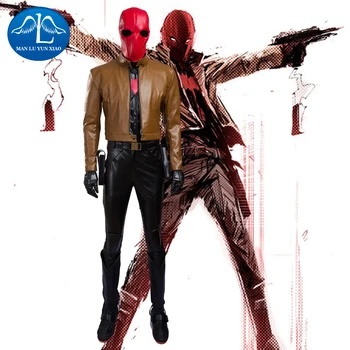 

MANLUYUNXIAO New Men Costume Batman Jason Todd Red Hood Costume Halloween Cosplay Costumes for Men Custom Made