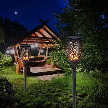 

Outdoor Waterproof Solar Flame Light LED Garden Torch Lamp for Courtyard Balcony Community Garden Road Path Decorative Lighting