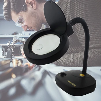 

5X 10X Magnifying Table Lamp 36 LEDs Multifunctional Multi-Function Desktop Magnifying Lamp Loupe Lens For Reading Newspape