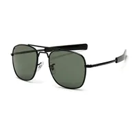 Lunettes de soleil vintage pour hommes, marque de luxe, mode aviation AO, armée américaine, militaire, lentille en verre optique 5