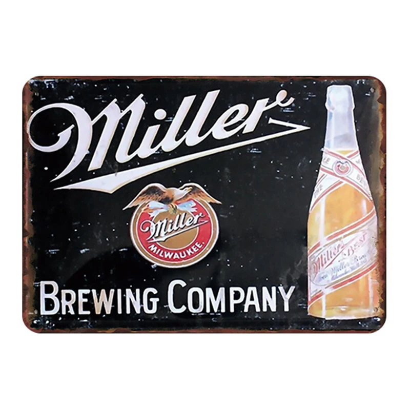 Гавана клуб Miller High Life пива потертый олова металла таблички наклейки железная