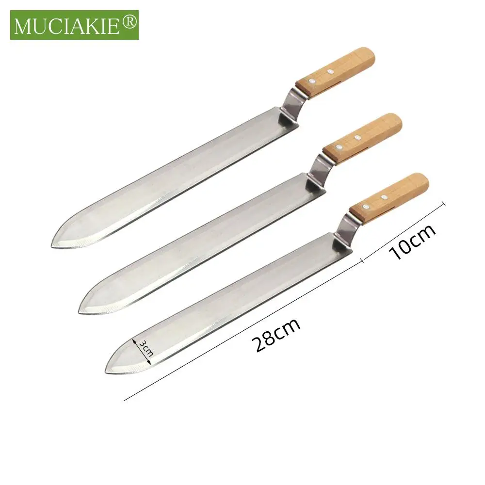 Honey Cutting Knife with Wooden Handle Stainless Steel Blade Beekeeping Tool Flat Mouth Single And Double Tooth Edges To Choose beekeeping tools,beekeeping accessories,beekeeping knife