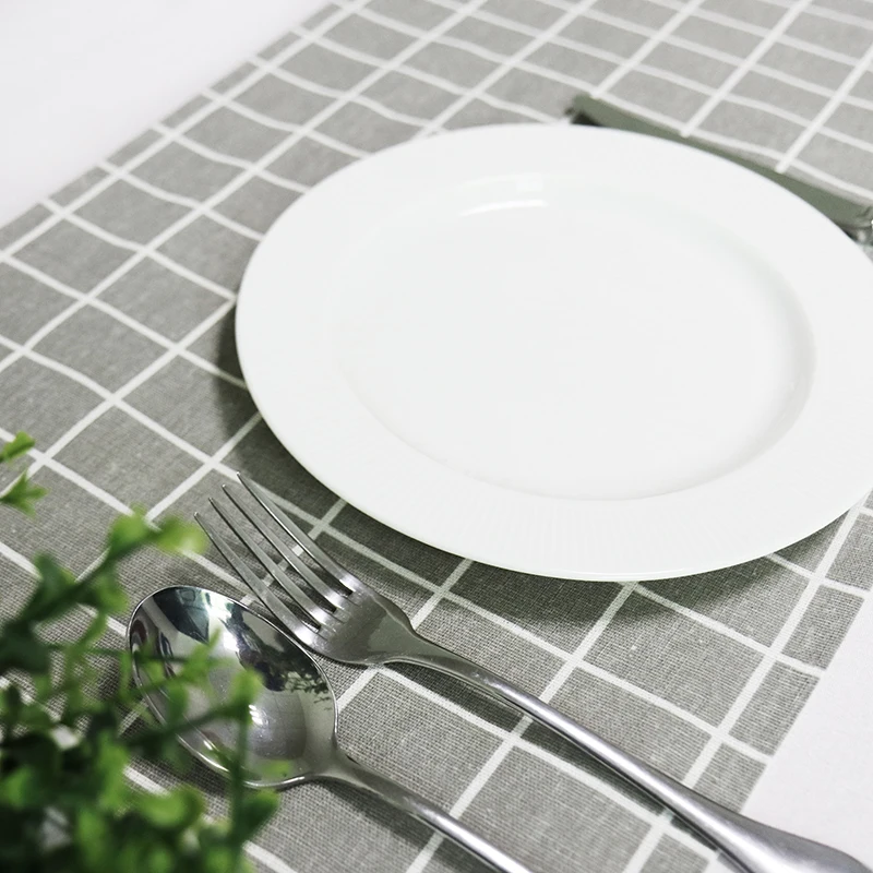 

New table runners Morden Concise Linen Cotton Plaid table cloth dinning/tv/shoe table cover Nordic style table runner