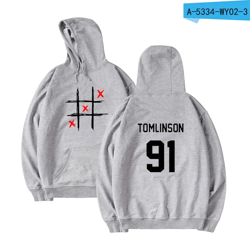 Kpop Harajuku Tomlinson One Direction, толстовки, толстовка, Весенняя женская, для мальчиков и девочек, модные толстовки, толстовка, повседневная одежда - Цвет: Gray