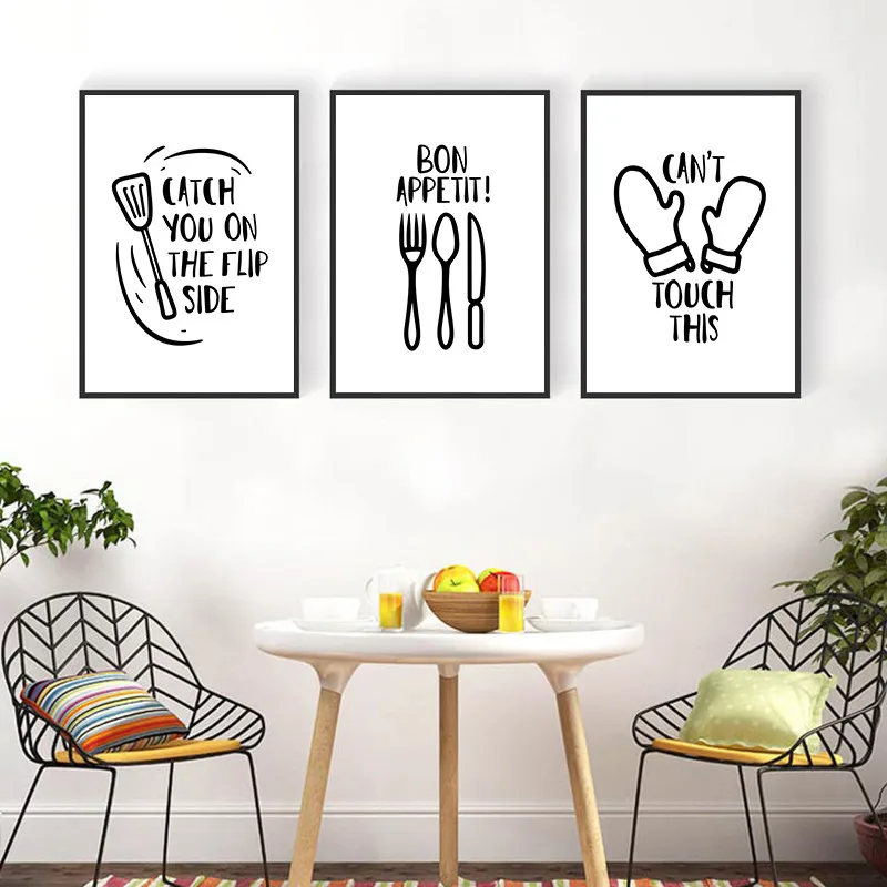 Black-White-Bon-Appetit-Quote-Art-Canvas-Painting-Poster-Print-Kitchenware-Modular-Wall-Pictures-Living-Room (2)