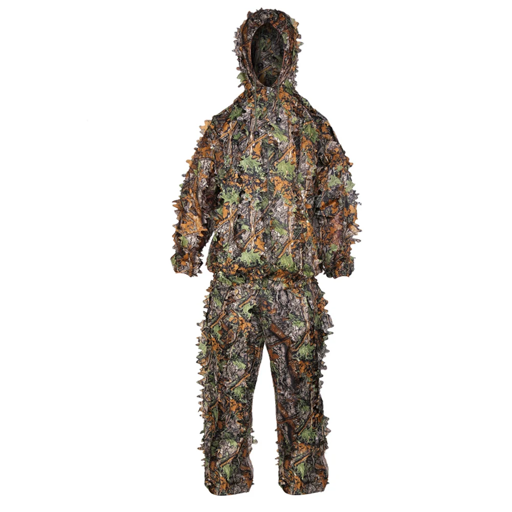 Костюмы Ghillie с 3D листьями одежда для охоты Bionic Yowie sniper birdwatch страйкбол камуфляжная