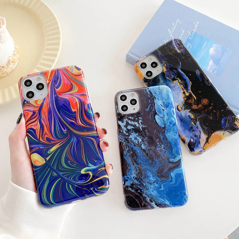 Чехол для телефона с абстрактным мраморным рисунком iPhone 11 Pro Max XR X 7 8 Plus XS мягкие