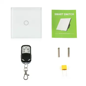 

1 Way Smart Home Wall Touch Switch EU/US/UK Standard LED Indicator Remote Control Touch Switch Wireless Light Switch