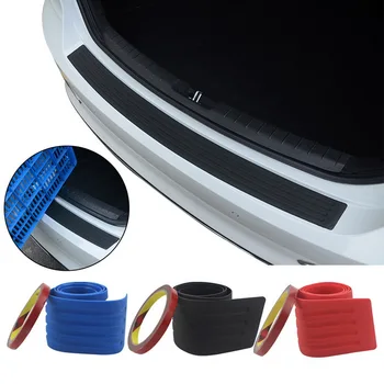 

90*8cm Car Trunk Door Sill Plate Protector Rear Bumper Guard Protector Rubber Pad Trim Anti-Scratch Cover Strip Accessories