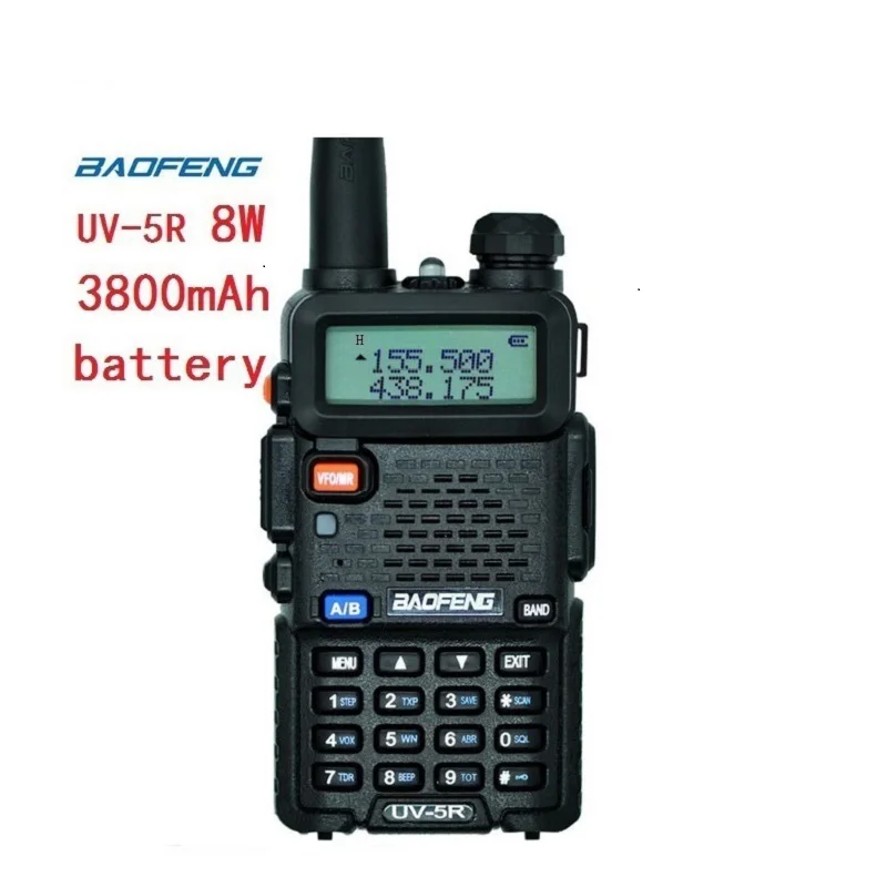 

1pcs Baofeng uv-5r 5W/8W with 1800/3800mAh battery Walkie Talkie CB radio communicador baofeng uv 5r 128 channels walkie-talkie