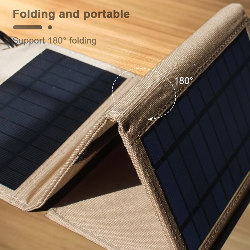 2022NEW Portable Folding Solar Panel 7W 10W Solar Cells Charger 5V Two USB Outdoor Hiking Waterproof power bank Accessories 250g