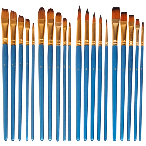 5 قطعة مجموعة فرش الدهان قضيب قصير ل النفط الاكريليك فرشاة المائية فرش النايلون الشعر اللوحة فرشاة لوازم الفن المهنية