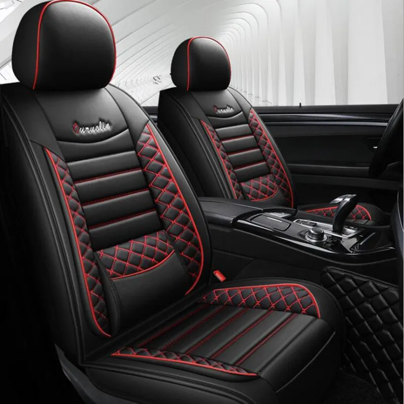 5-Seat Autositzbezüge Schutz schwarz Sitzbezug Pu-Leder für E90