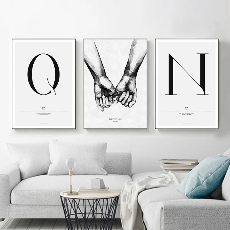Quote Words Nordic Style Canvas Painting Simple Love Posters And Prints For Living Room Couples Wall Art Painting Home Decor