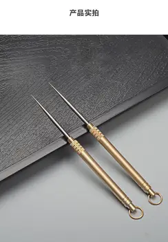 

2pcs Titanium outdoor EDC portable multifunctional toothpick toothpick bottle camping tool toothpick fruit fork self-defense