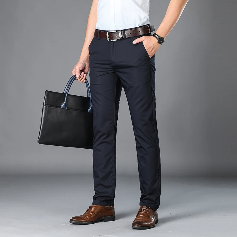 Brand Pants Long-Trousers Bamboo-Fiber Men Casual Big-Size Summer Male Mens Straight