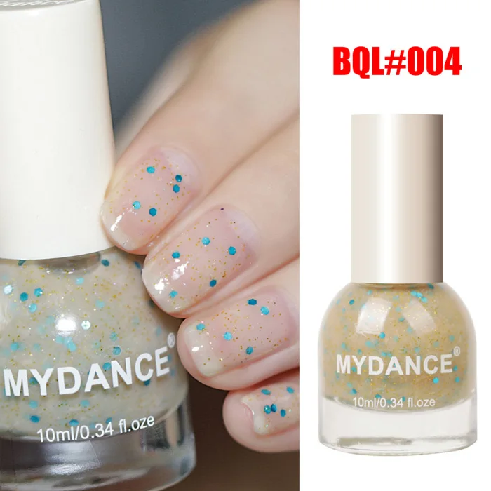 Women Nail Polish Nail Glimmer Shell Glitter Lacquer Varnish Art Peelable 10ML Nails Polish KG66