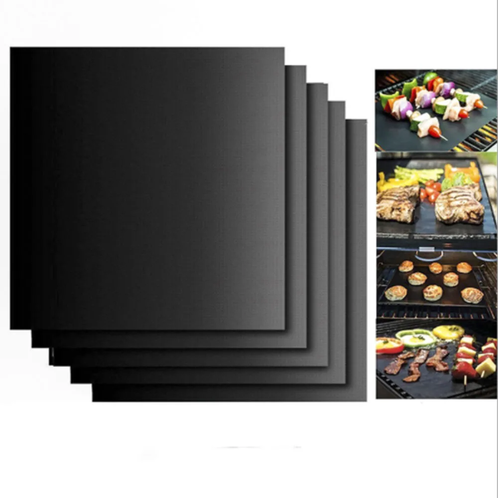 Barbecue Non-Stick Pot Mat Barbecue Cooking Grill Mat Reusable Outdoor Kitchen Accessories 5pcs
